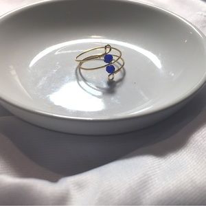Dainty Blue and Gold Ring